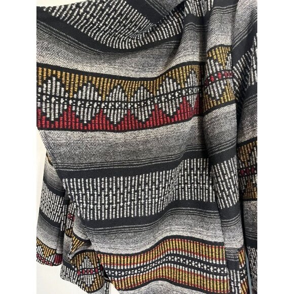 Daytrip Wool Animal Print Jacket L Black Striped Aztec Western Boho Classic Chic - Picture 5 of 14